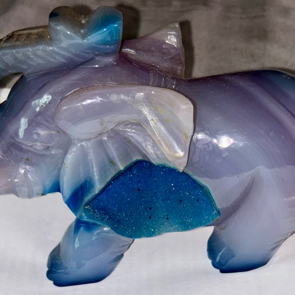 Blue and Purple Elephant Figurine